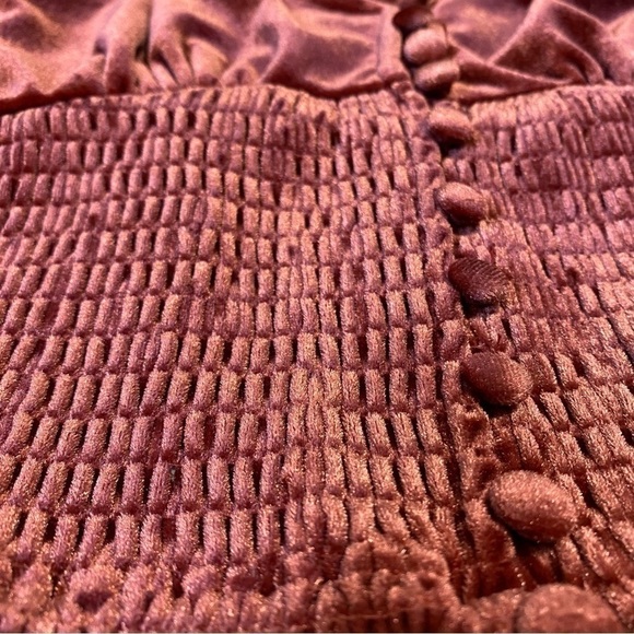 Forever 21 Velour Crop Boho Top, Size S, Burgundy - Picture 2 of 10